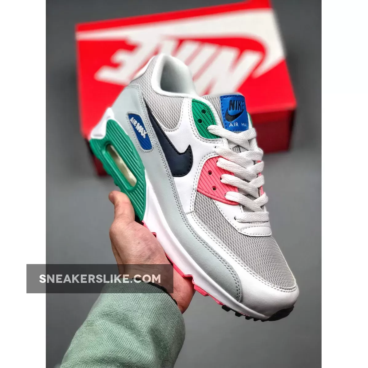 Nike Air Max 90 Watermelon White/Pure Platinum-Blue Nebula