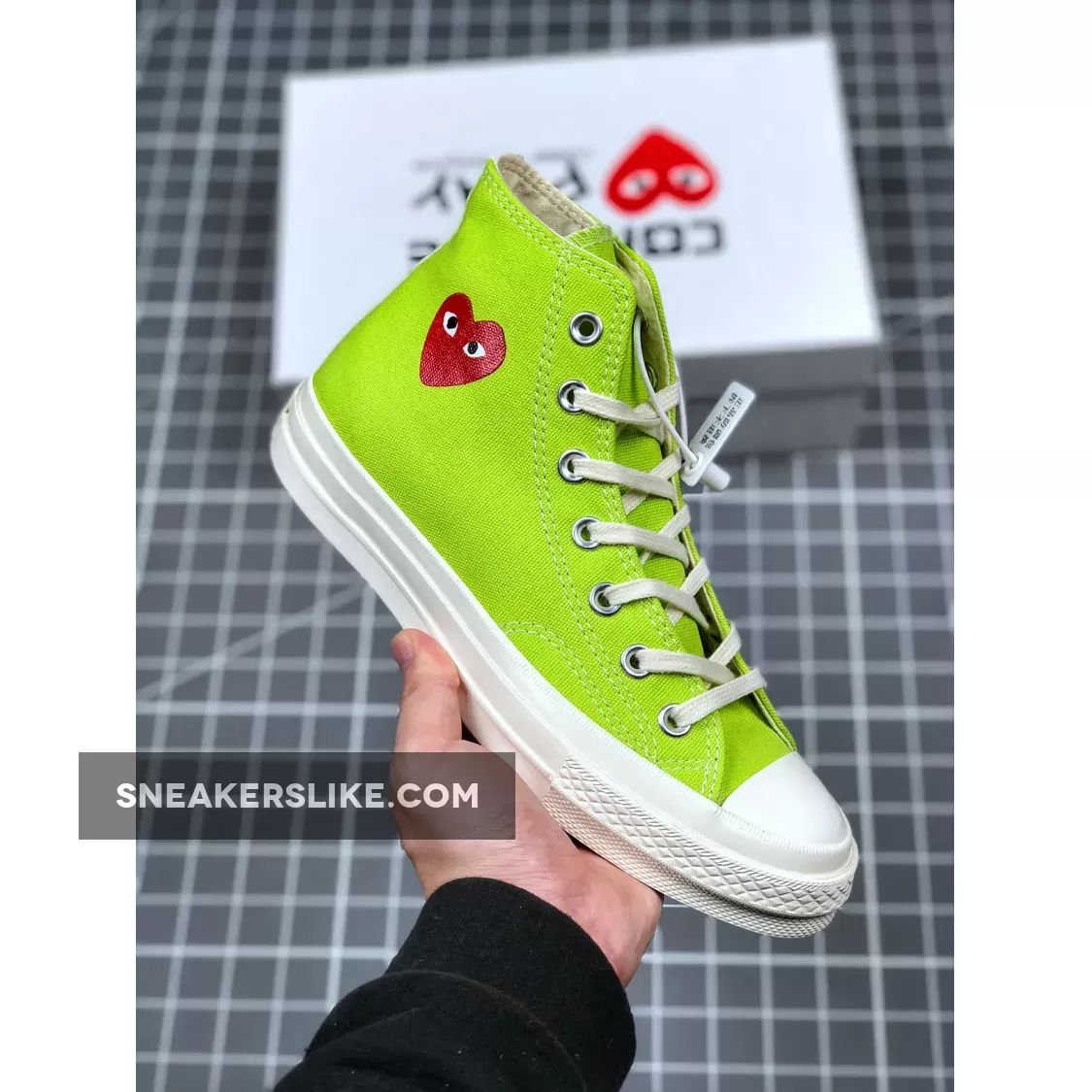 Comme des Garcons Play Converse Chuck Taylor All Star 70 High Lime 168299C #lime green comme des garcons