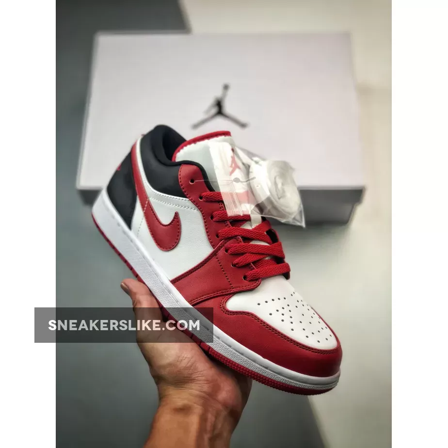 Air Jordan 1 Low 'Reverse Black Toe' White/Red/Black Air Jordan 1 Low White Gym Red Black