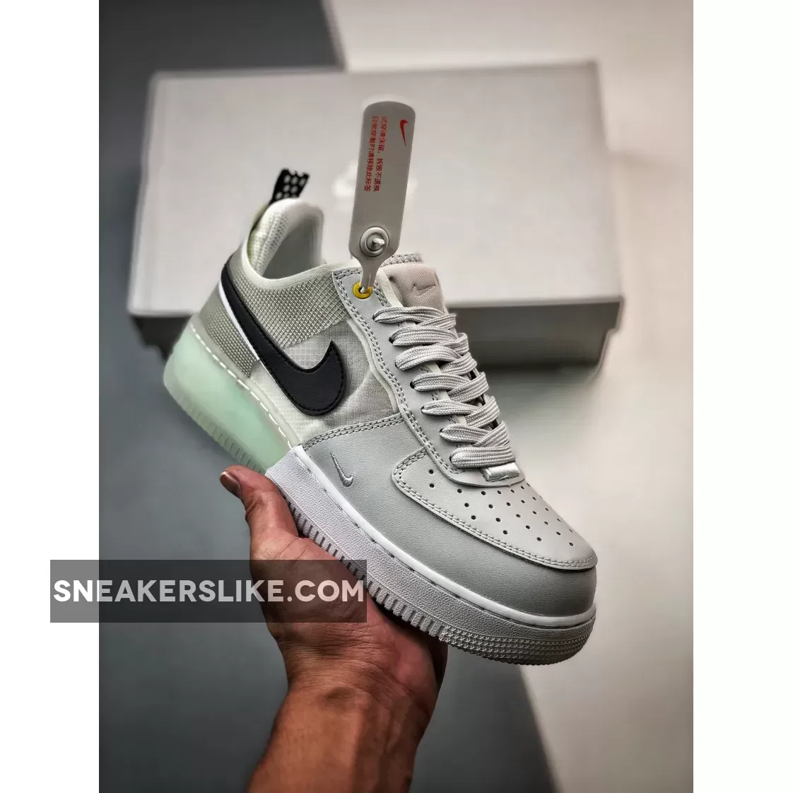 Nike Air Force 1 React Photon Dust/White-Mint Foam-Olive Aura Air Force White Mint