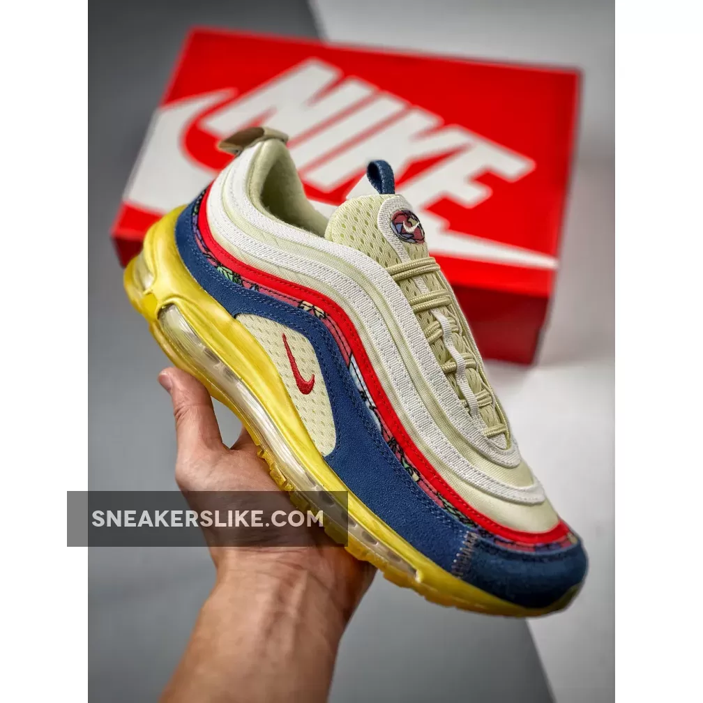 Nike Air Max 97 Coconut Milk/Track Red-Fossil #wmns air max 97 'university red'