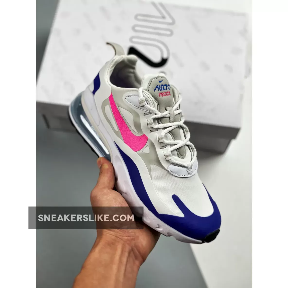 Nike WMNS Air Max 270 React White Navy Pink CU7833-101 Outlet