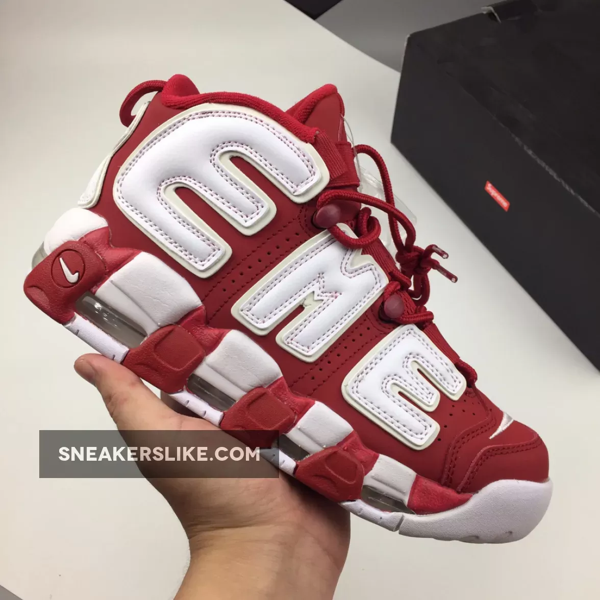 Supreme X Nike Air More Uptempo Red White Brand New