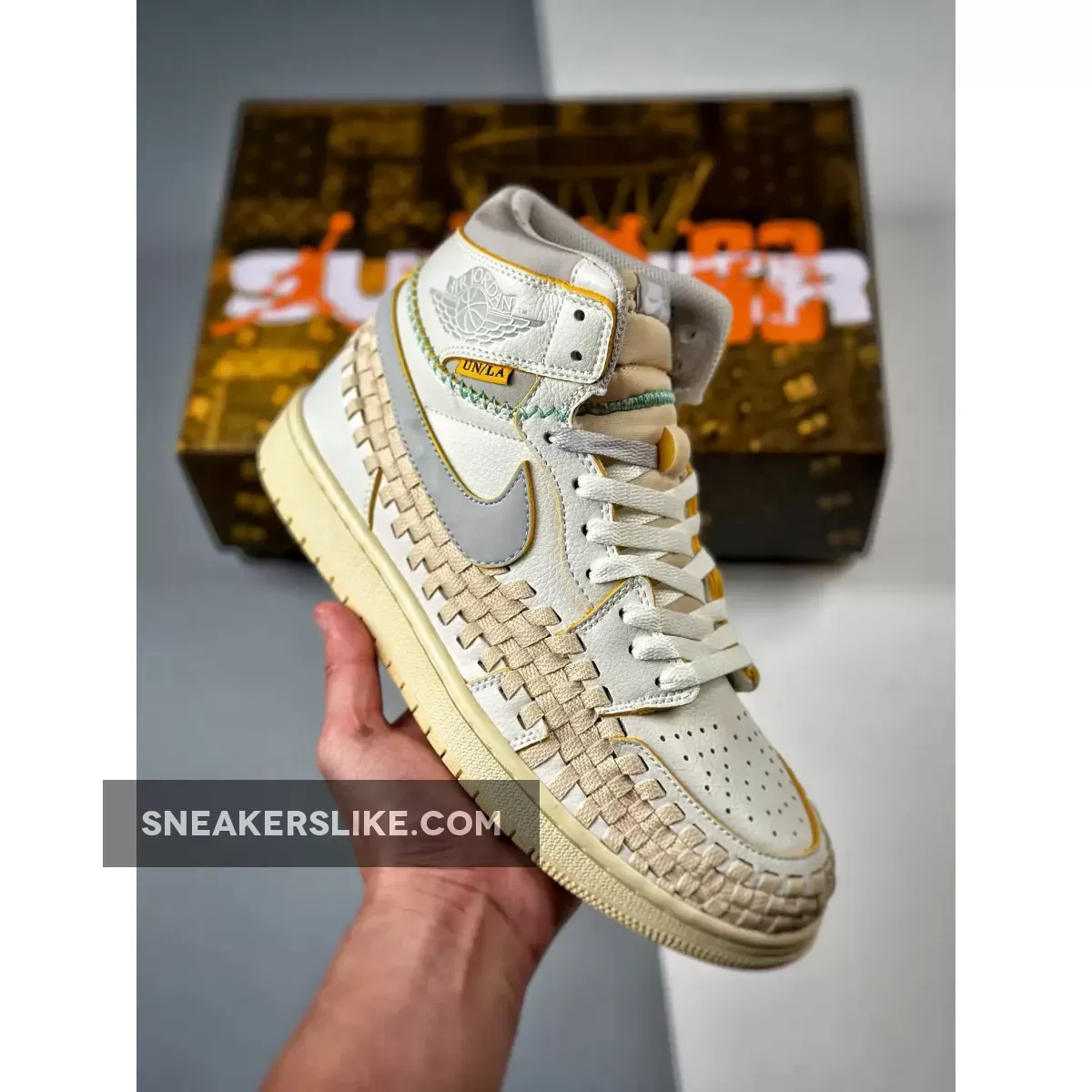 Union LA x BBS x Air Jordan 1 High OG Sail/Wolf Grey-Muslin-Pale Vanilla - Jordan 1 Union Woven