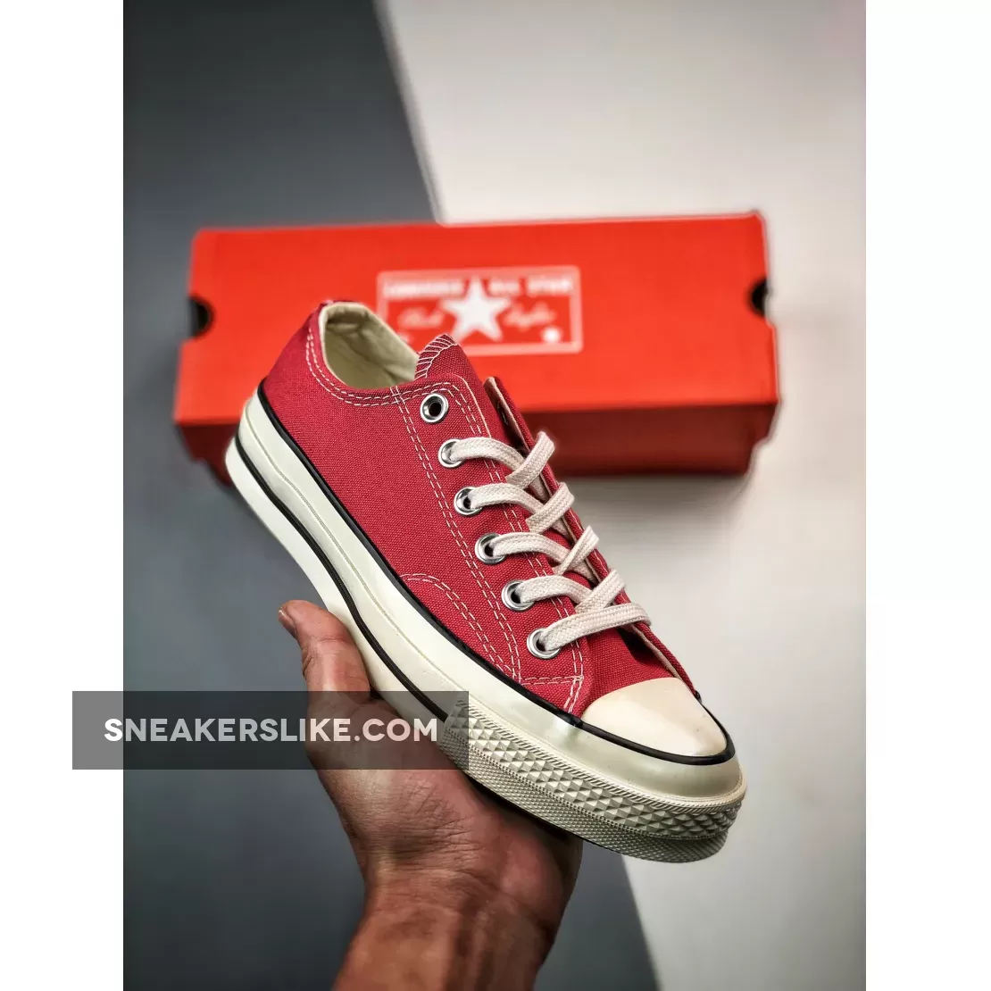 Converse Chuck 70 Low Vintage Canvas Rhubarb Pie/Egret/Black A02767C #chuck 70 vintage canvas sale