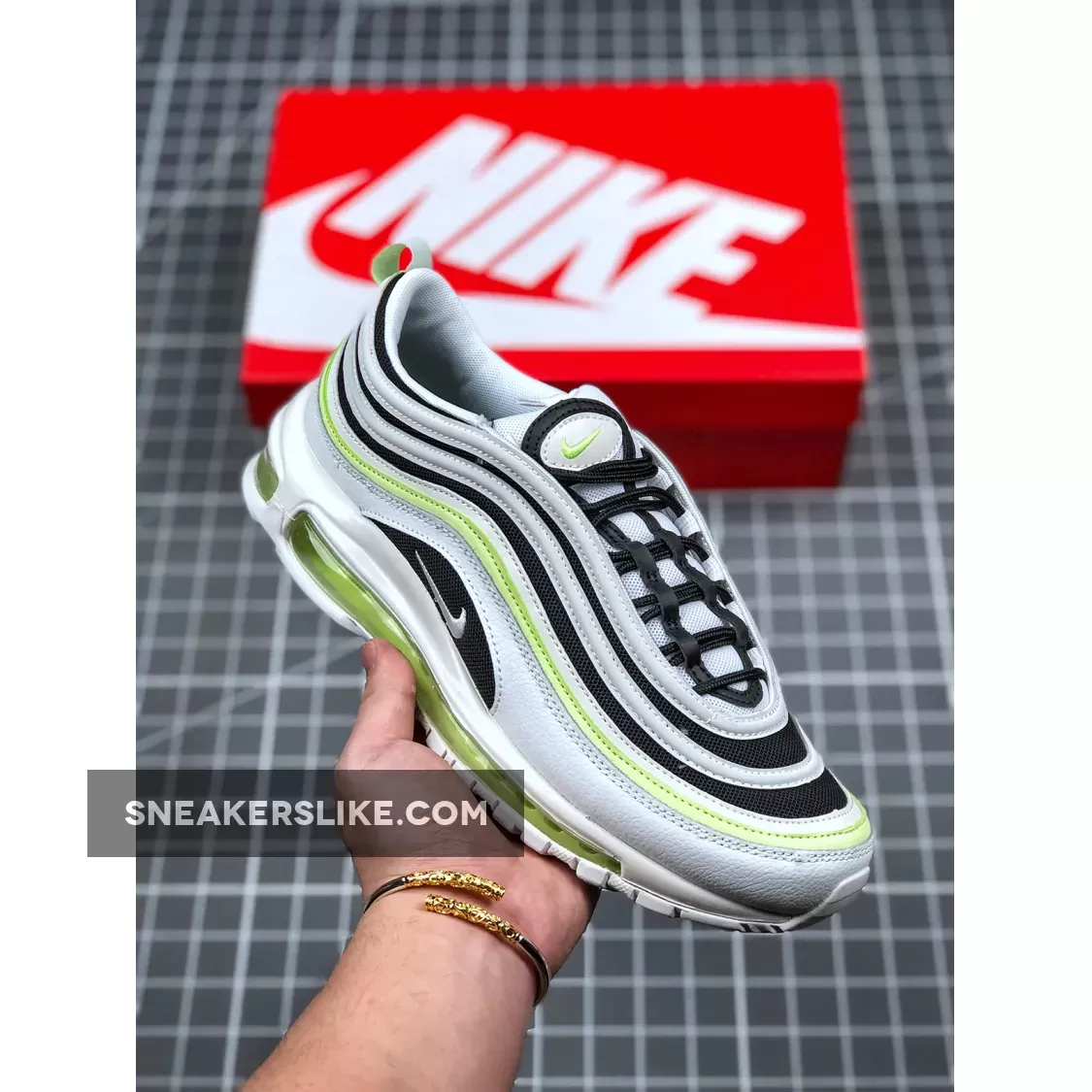 Nike Air Max 97 White Black Moss Green Nike Moss Green Shoes