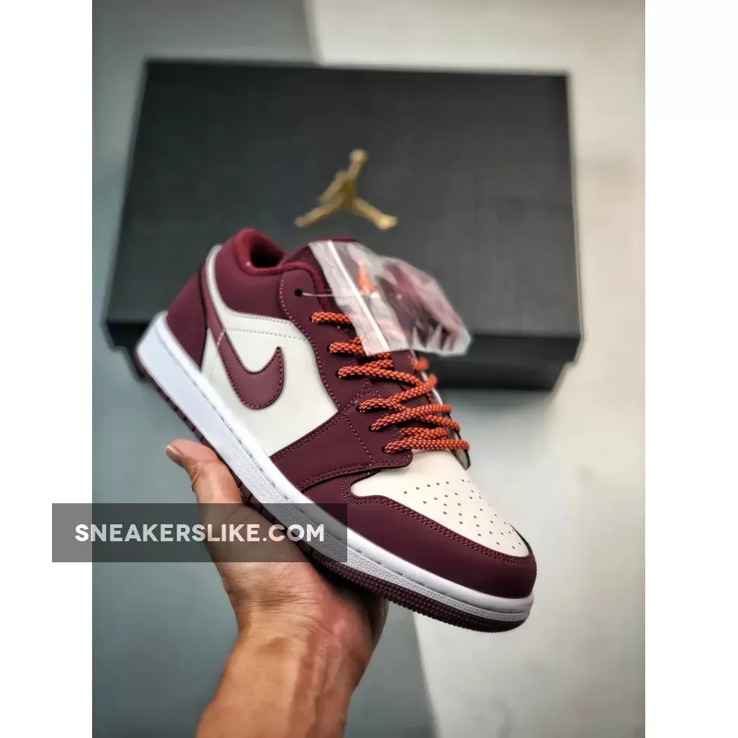 Air Jordan 1 Low Night Maroon/Total Orange-White