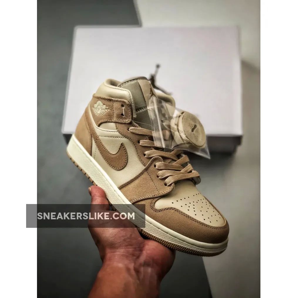 Air Jordan 1 Mid Light Tan Suede