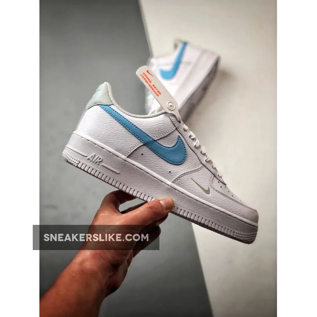 Nike Air Force 1 ‘Mini Swoosh’ White/Light Blue