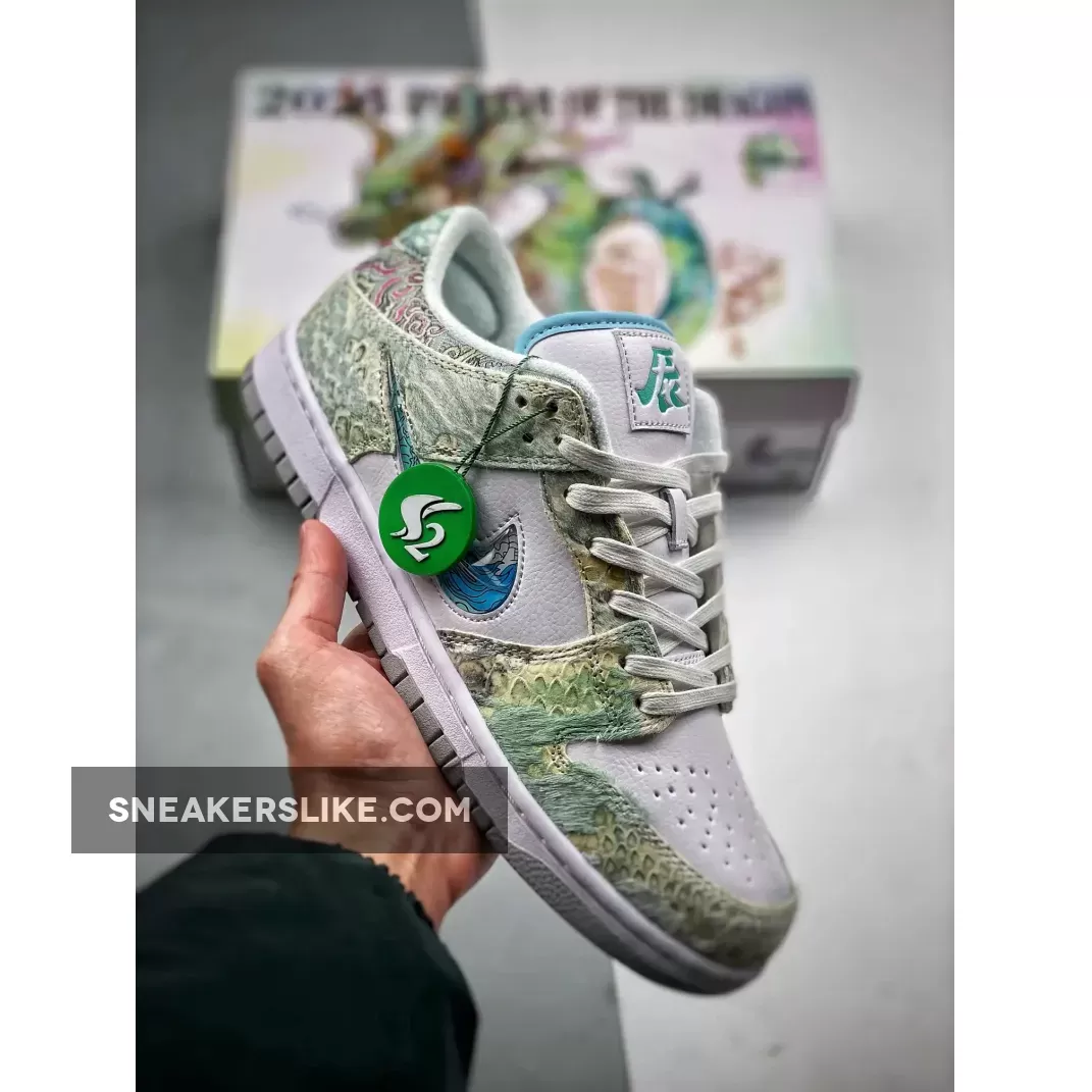 Nike Dunk Low "Year of the Dragon" White Green