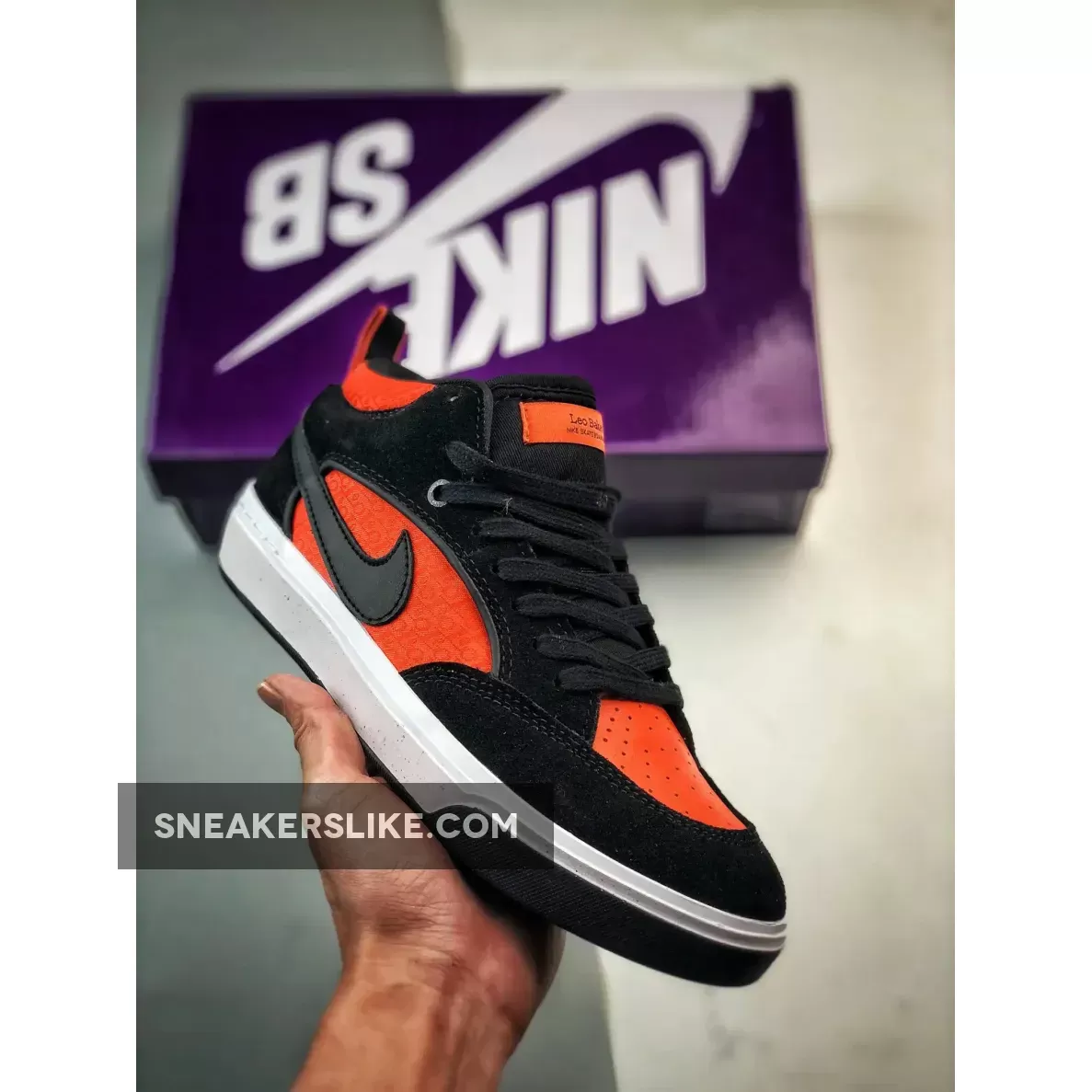 Nike SB React Leo Black Electro Orange